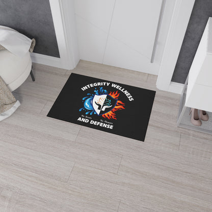 Integrity Wellness Floor Mat — "No Roots No Flowers" Shield Design