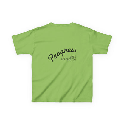 Kids Tee — ‘Progress Over Perfection’ Lotus Graphic
