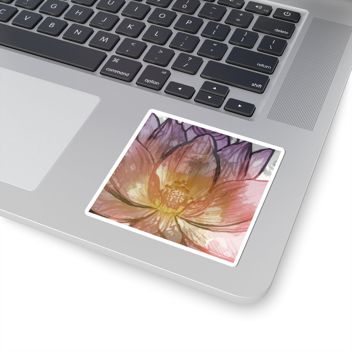 Floral Kiss-Cut Stickers | Vibrant Lotus Design, Laptop Decor, Gift for Flower Lovers, Journal Stickers, Art for Home