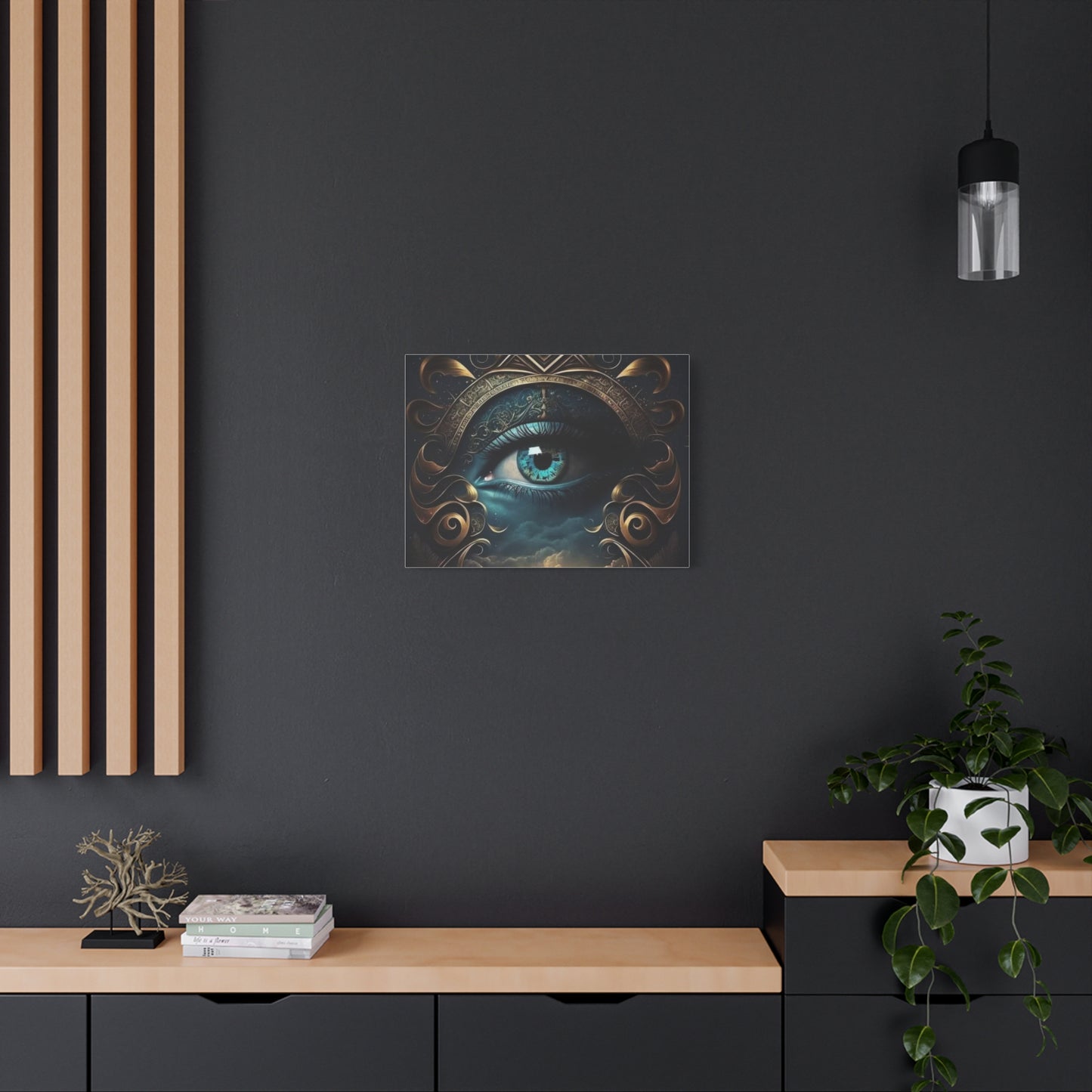 Mystical Eye Canvas Wall Art, Boho Decor, Home Wall Art, Unique Gift, Modern Artwork, Eye Design