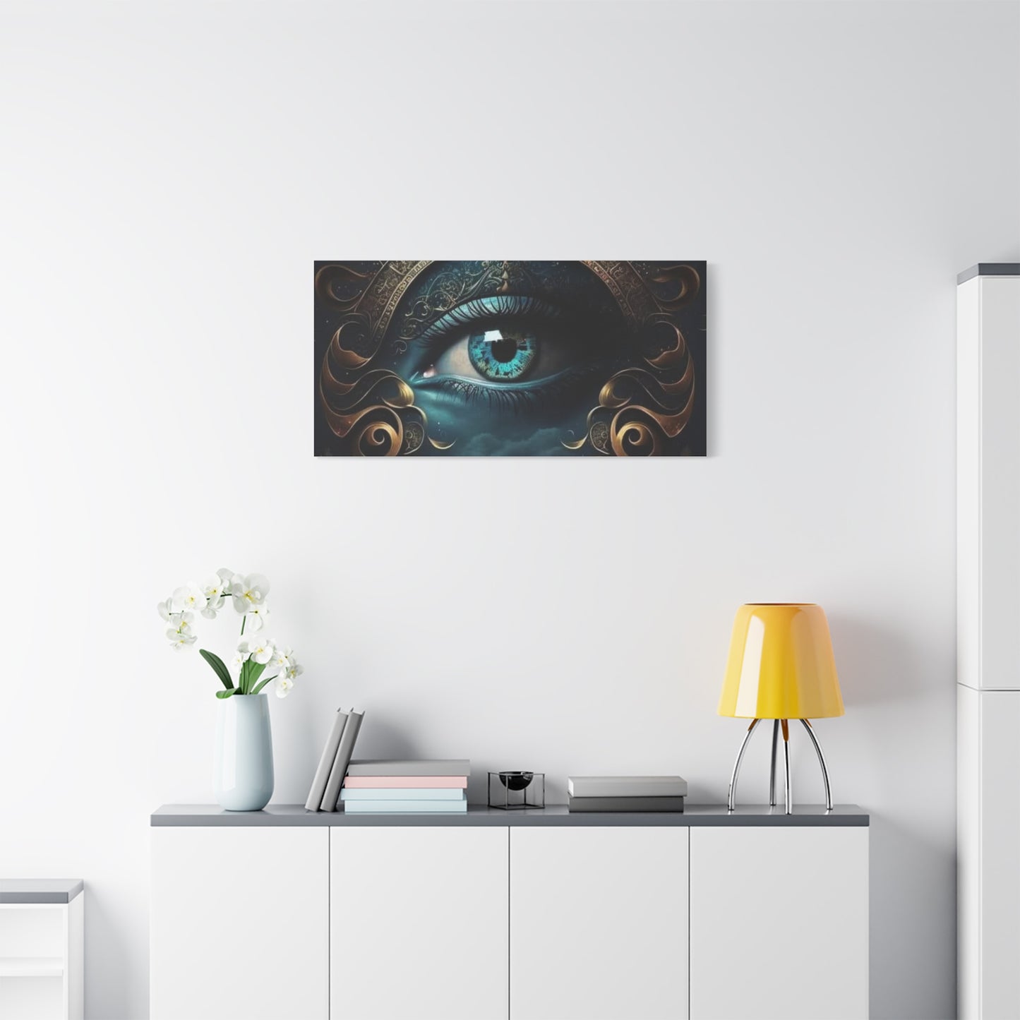 Mystical Eye Canvas Wall Art, Boho Decor, Home Wall Art, Unique Gift, Modern Artwork, Eye Design