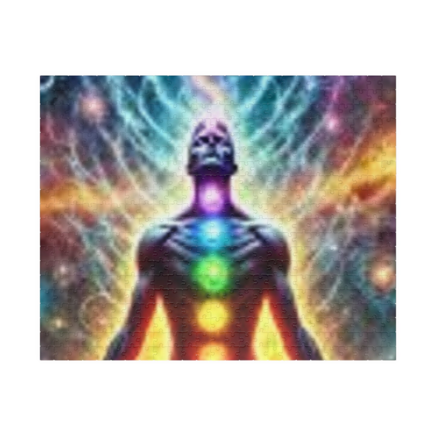 Meditation Puzzle with Chakra Artwork - Spiritual Gifts for Mindfulness, Relaxation, Yoga, Meditation Decor, Unique Gift Idea