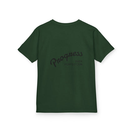 Kids Tee — ‘Progress Over Perfection’ Lotus Graphic