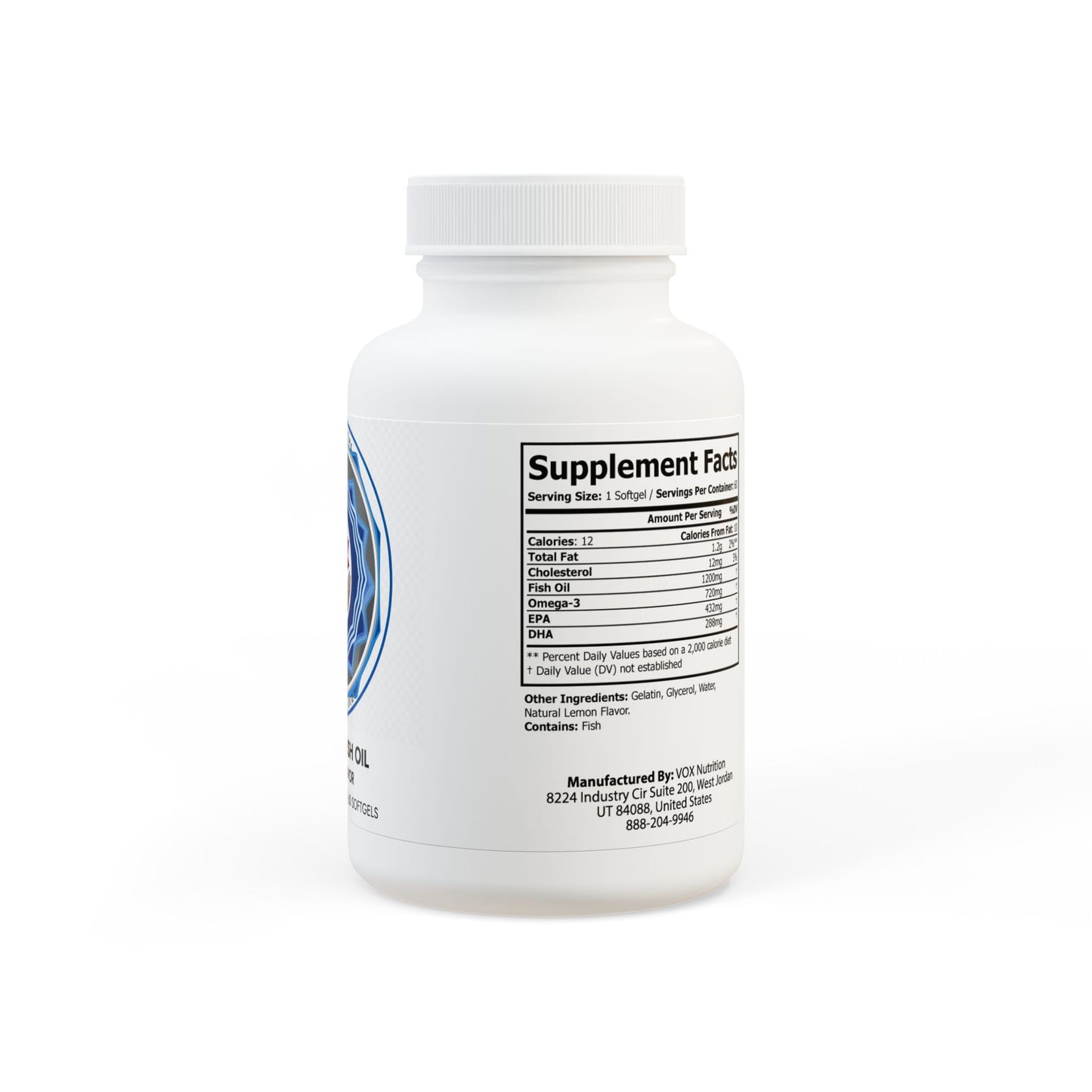 Omega 3 Fish Oil Supplement (60 Softgels)