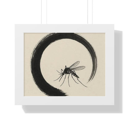 Minimalist Mosquito Art Print, Framed Poster for Home Decor, Insect Wall Art, Nature Lover Gift, Black and White Decorative Print