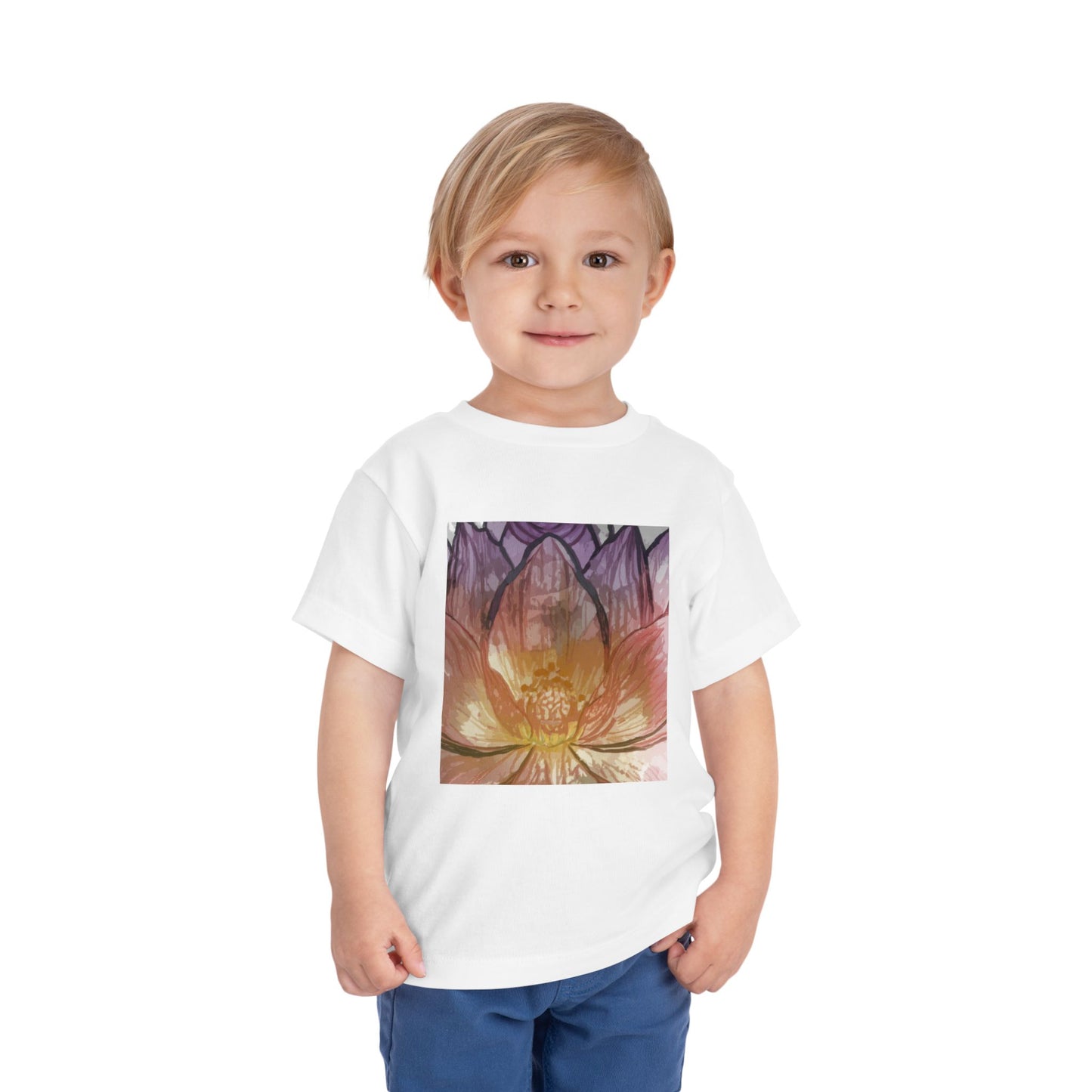 Lotus Flower Toddler Tee | Cute Short Sleeve Shirt, Kids Gift, Flower Graphic Tee, Baby Shower Gift, Summer Playtime Top