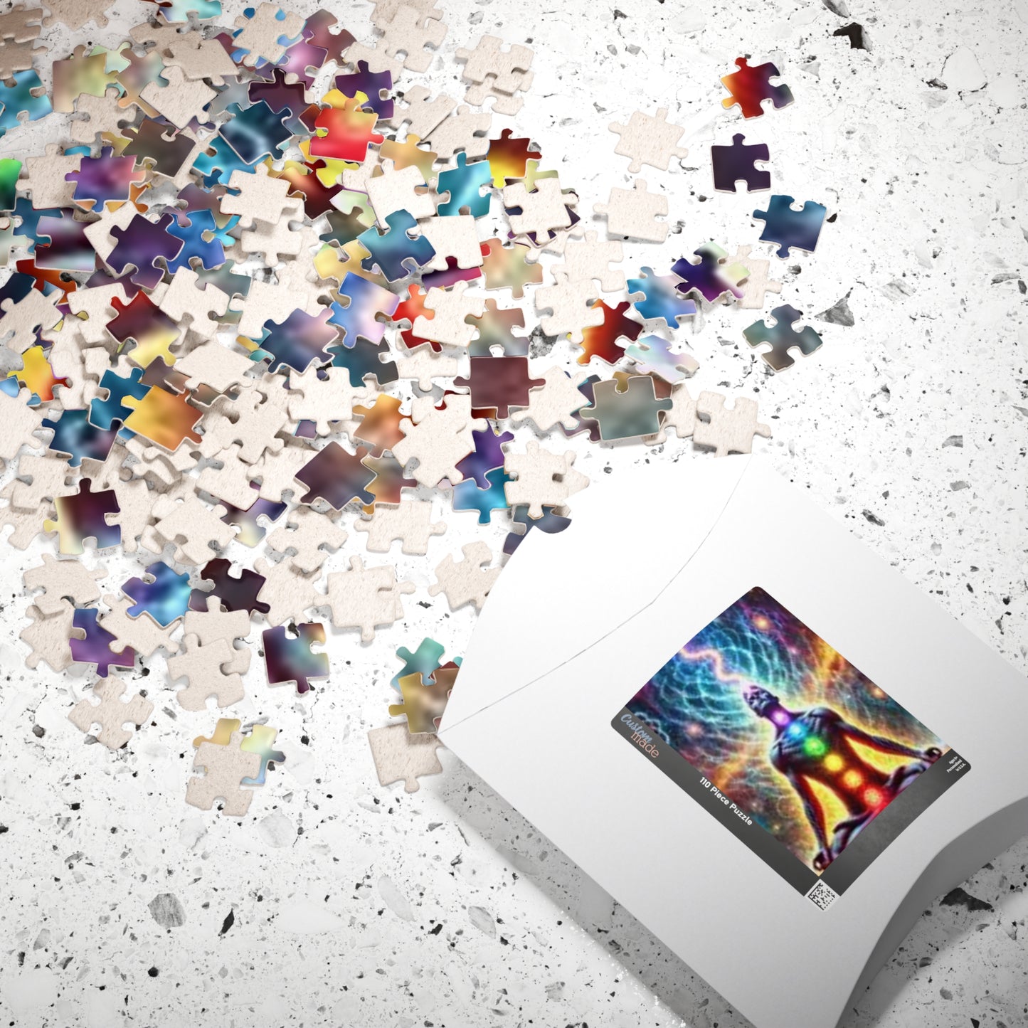 Meditation Puzzle with Chakra Artwork - Spiritual Gifts for Mindfulness, Relaxation, Yoga, Meditation Decor, Unique Gift Idea