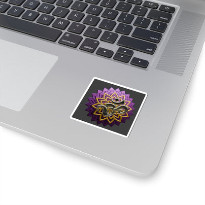 Meditative Lotus Kiss-Cut Stickers - Yoga Decor, Spiritual Art, Laptop Decal, Gifts for Mindfulness, Boho Home