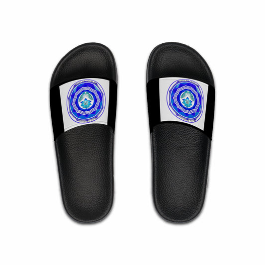 Stylish Men's Slide Sandals with Artistic Blue Design, Summer Footwear, Beach Slides, Casual Slip-Ons, Perfect Gift for Him