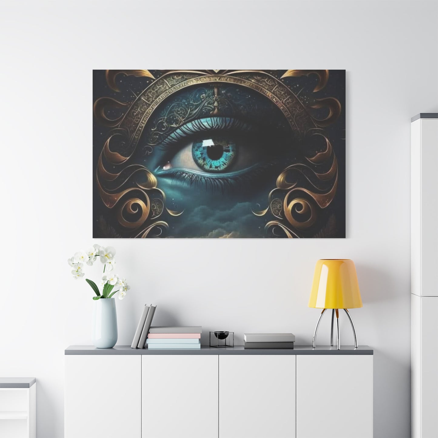 Mystical Eye Canvas Wall Art, Boho Decor, Home Wall Art, Unique Gift, Modern Artwork, Eye Design
