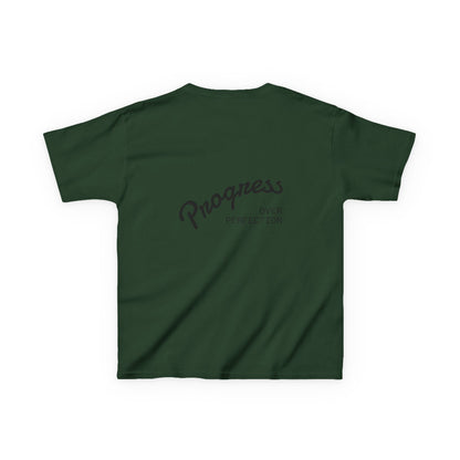Kids Tee — ‘Progress Over Perfection’ Lotus Graphic