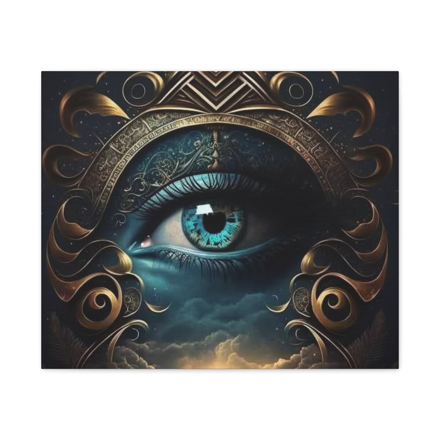 Mystical Eye Canvas Wall Art, Boho Decor, Home Wall Art, Unique Gift, Modern Artwork, Eye Design