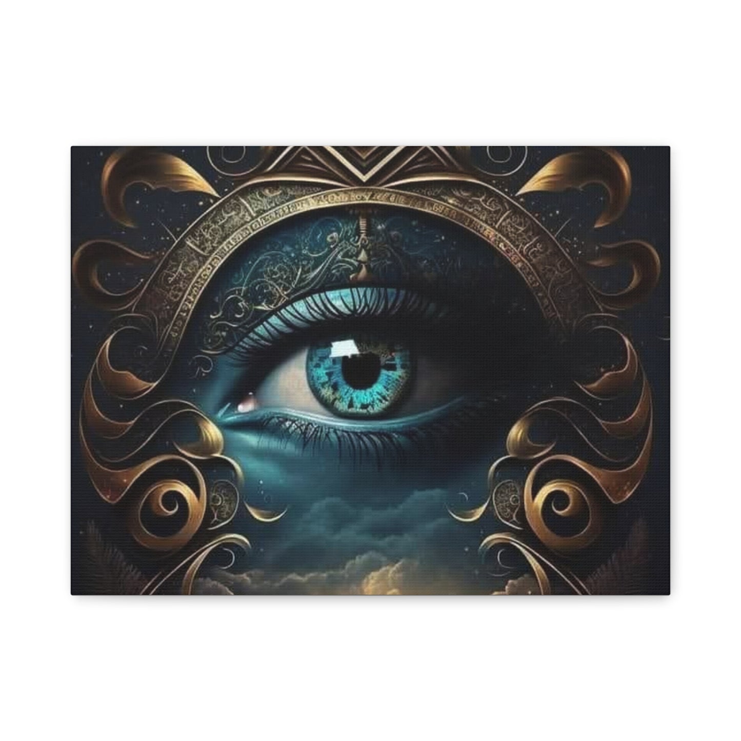 Mystical Eye Canvas Wall Art, Boho Decor, Home Wall Art, Unique Gift, Modern Artwork, Eye Design