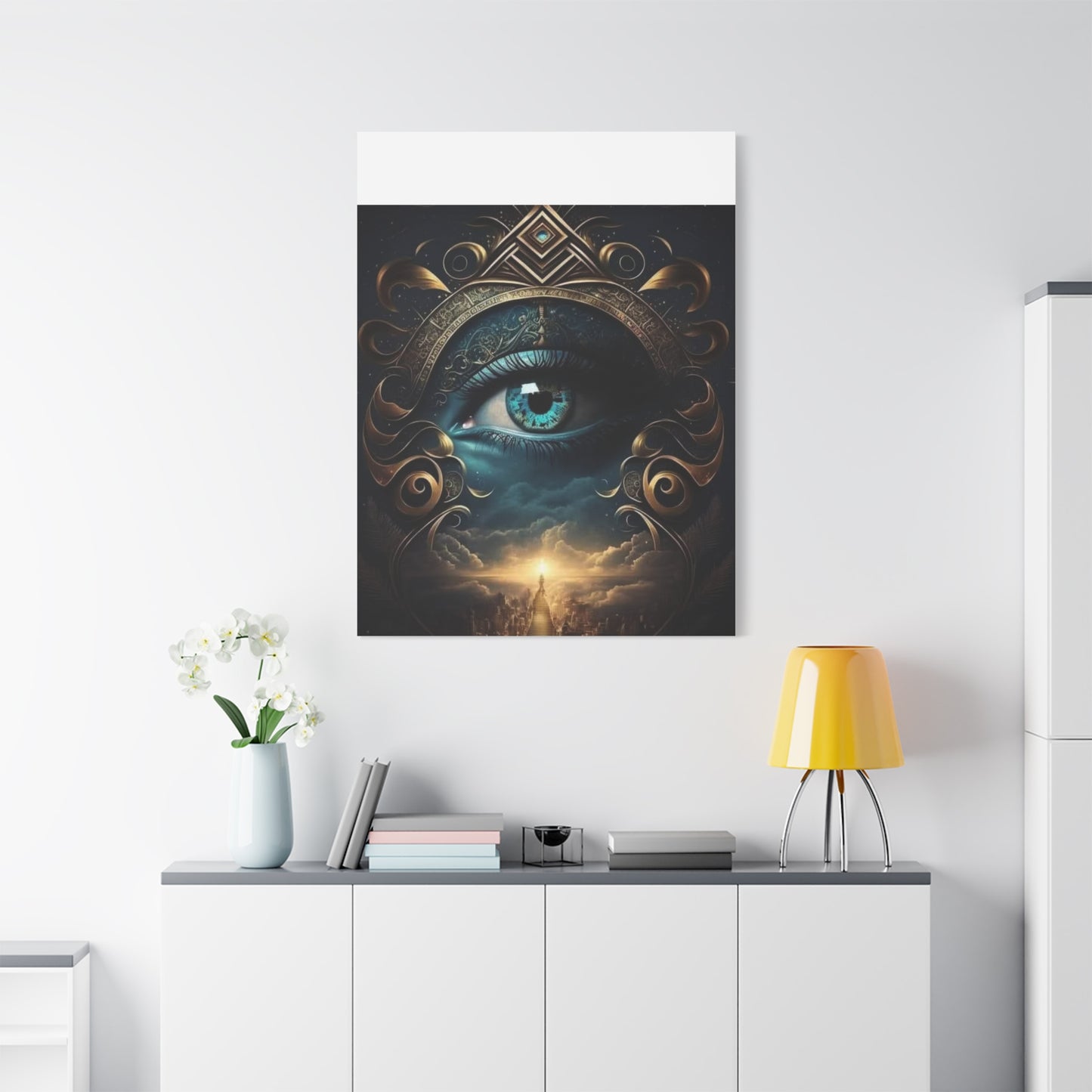 Mystical Eye Canvas Wall Art, Boho Decor, Home Wall Art, Unique Gift, Modern Artwork, Eye Design