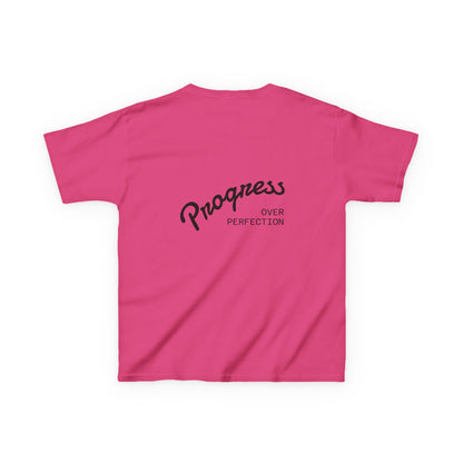 Kids Tee — ‘Progress Over Perfection’ Lotus Graphic