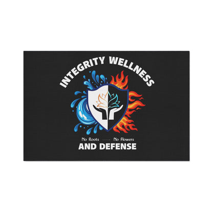 Integrity Wellness Floor Mat — "No Roots No Flowers" Shield Design