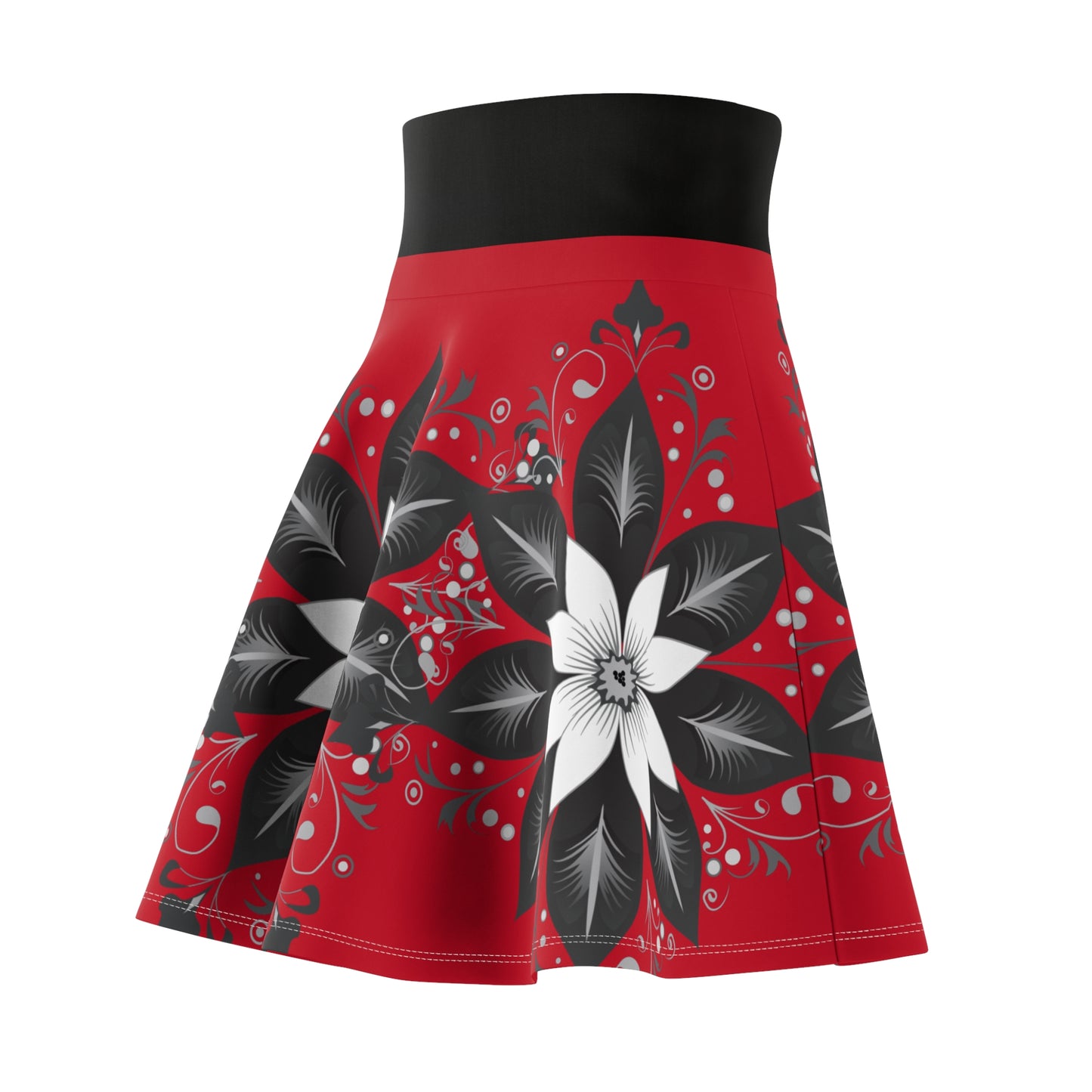 Chic Floral Women's Skater Skirt, Trendy Outfit, Casual Wear, Spring Fashion, Perfect for Parties, Floral Print Skirt