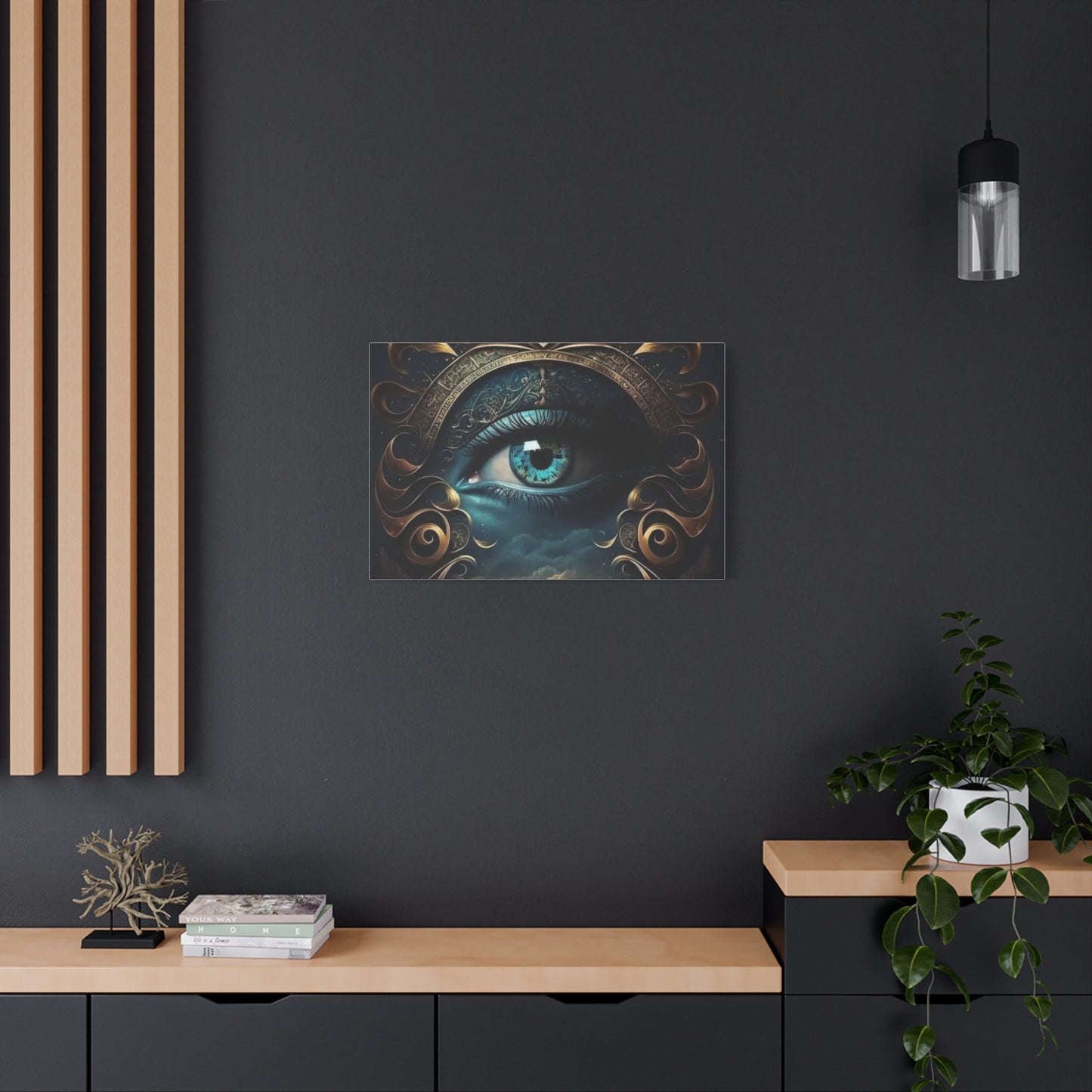 Mystical Eye Canvas Wall Art, Boho Decor, Home Wall Art, Unique Gift, Modern Artwork, Eye Design
