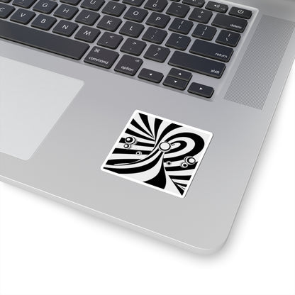Stylish Black & White Kiss-Cut Stickers - Trendy Laptop Decals, Unique Wall Art, Fun Party Favors, Gift for Artists, Cool Home Decor