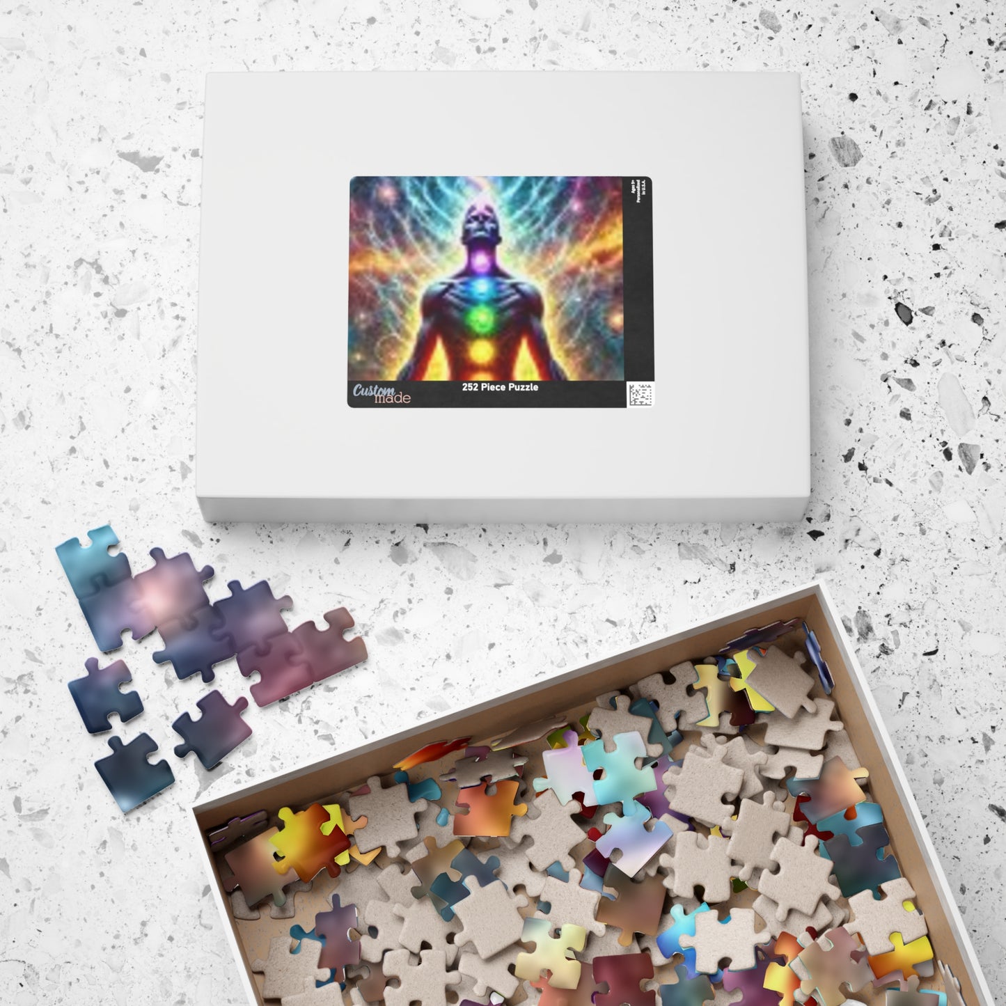 Meditation Puzzle with Chakra Artwork - Spiritual Gifts for Mindfulness, Relaxation, Yoga, Meditation Decor, Unique Gift Idea