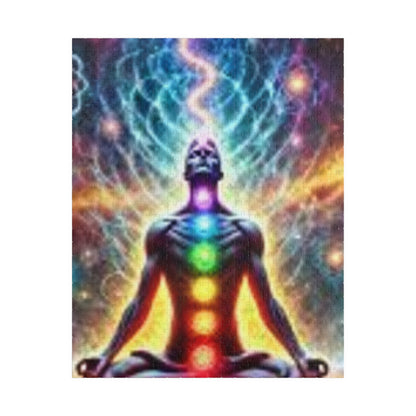 Meditation Puzzle with Chakra Artwork - Spiritual Gifts for Mindfulness, Relaxation, Yoga, Meditation Decor, Unique Gift Idea
