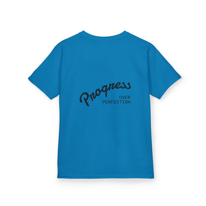 Kids Tee — ‘Progress Over Perfection’ Lotus Graphic