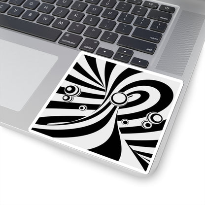 Stylish Black & White Kiss-Cut Stickers - Trendy Laptop Decals, Unique Wall Art, Fun Party Favors, Gift for Artists, Cool Home Decor