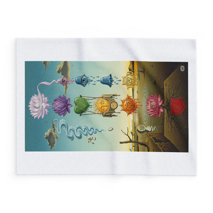 Chakra Healing Arctic Fleece Blanket | Cozy Meditation Throw, Spiritual Home Decor, Festival Gift for Yogis