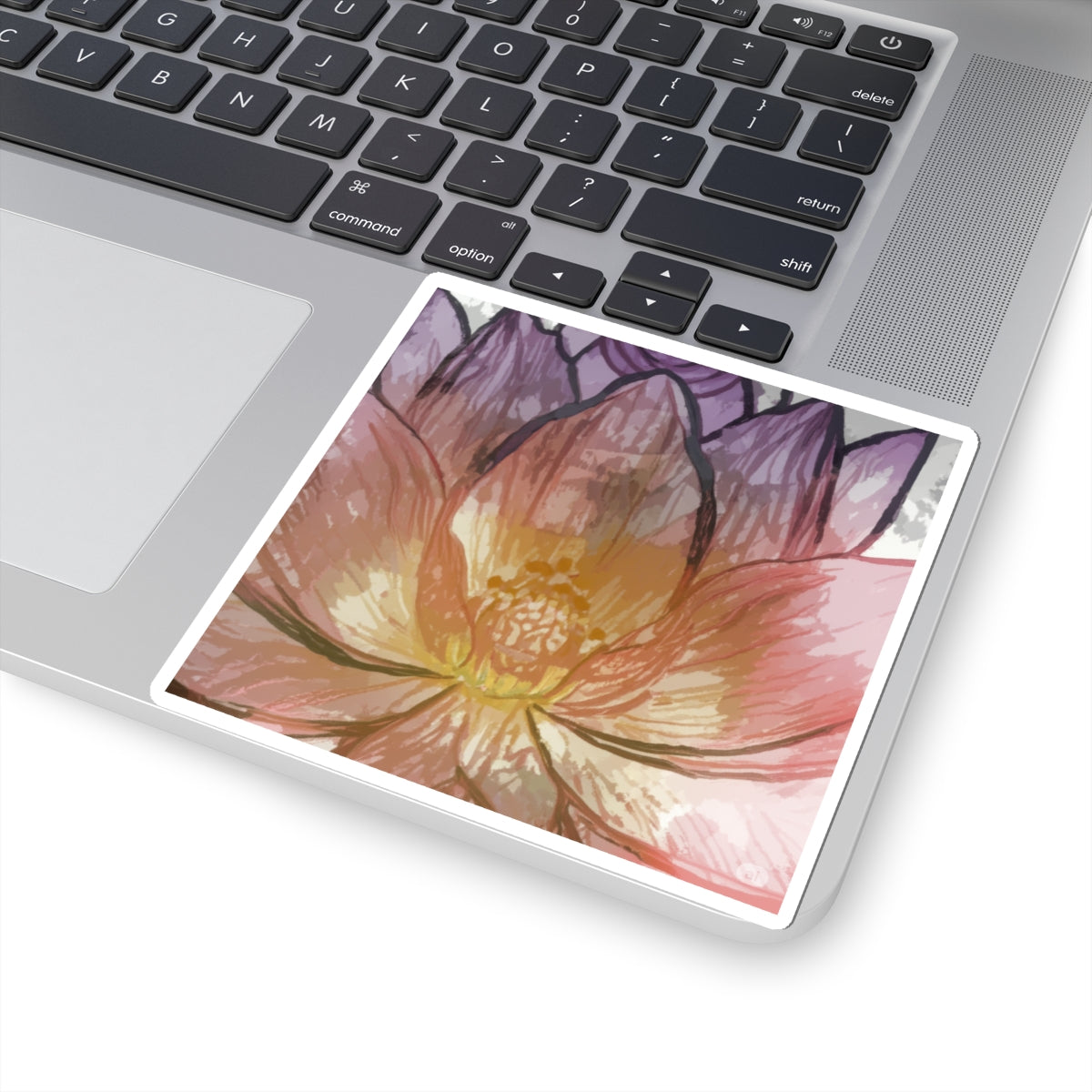 Floral Kiss-Cut Stickers | Vibrant Lotus Design, Laptop Decor, Gift for Flower Lovers, Journal Stickers, Art for Home
