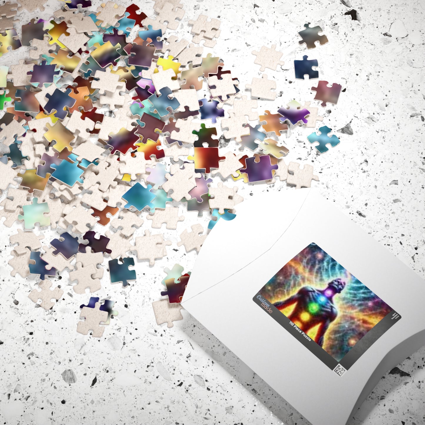 Meditation Puzzle with Chakra Artwork - Spiritual Gifts for Mindfulness, Relaxation, Yoga, Meditation Decor, Unique Gift Idea