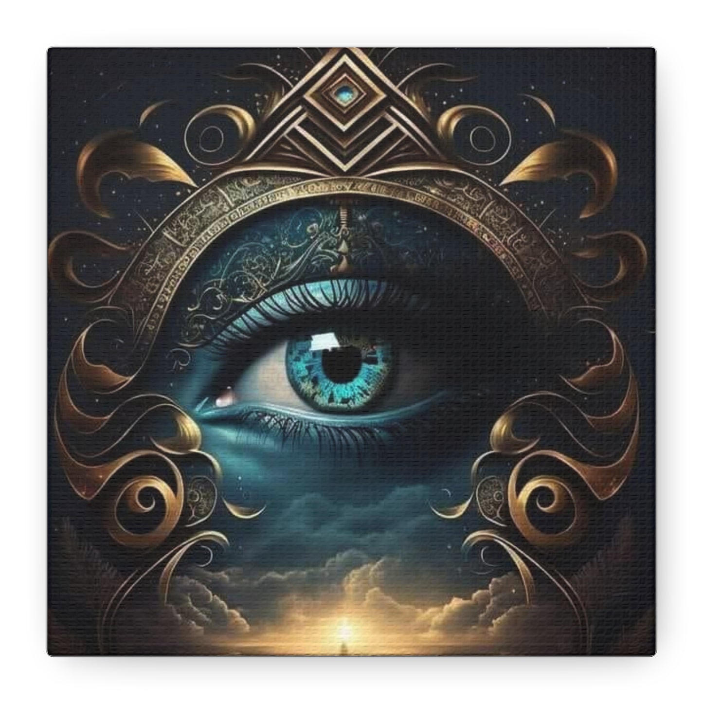 Mystical Eye Canvas Wall Art, Boho Decor, Home Wall Art, Unique Gift, Modern Artwork, Eye Design