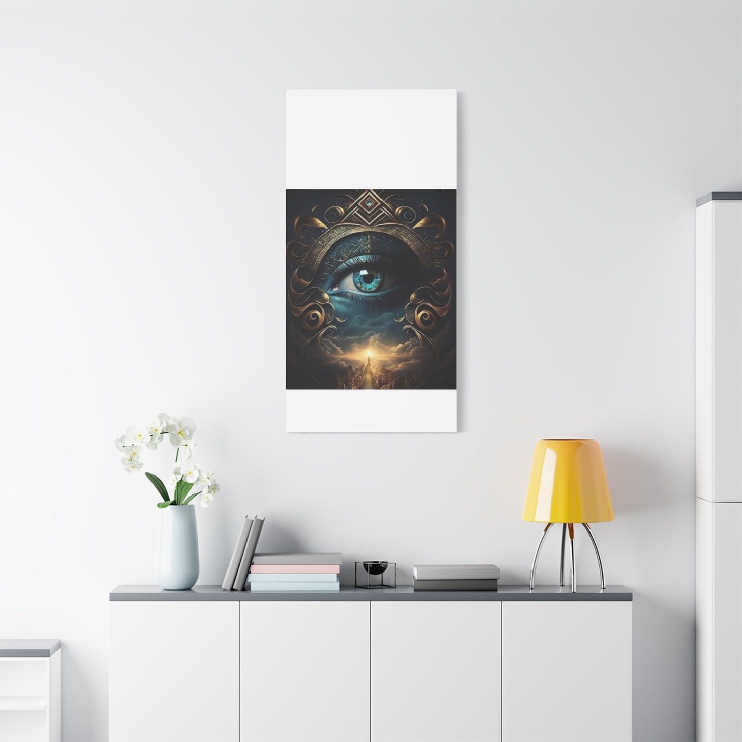 Mystical Eye Canvas Wall Art, Boho Decor, Home Wall Art, Unique Gift, Modern Artwork, Eye Design