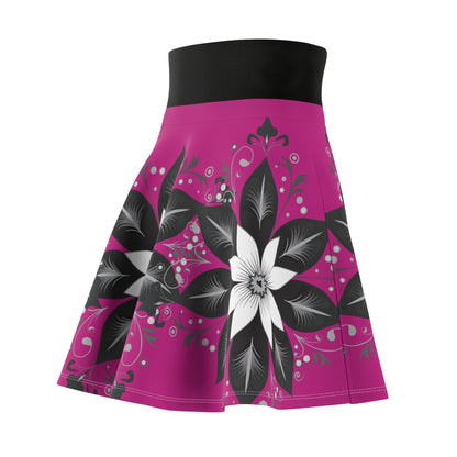 Chic Floral Women's Skater Skirt, Trendy Outfit, Casual Wear, Spring Fashion, Perfect for Parties, Floral Print Skirt