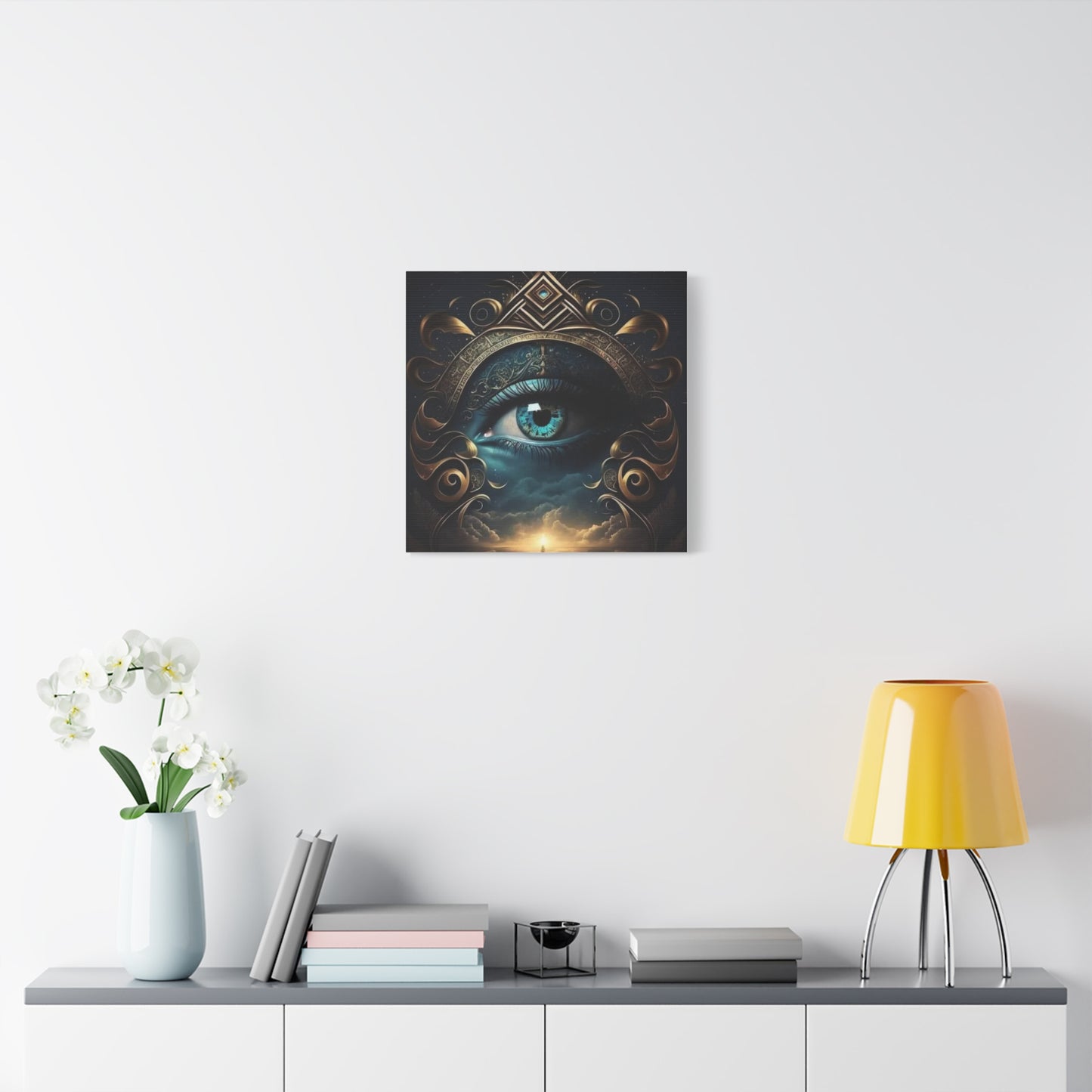 Mystical Eye Canvas Wall Art, Boho Decor, Home Wall Art, Unique Gift, Modern Artwork, Eye Design