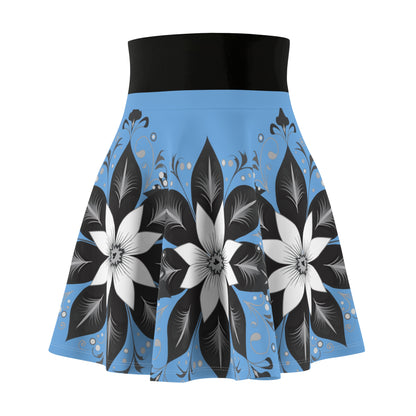 Chic Floral Women's Skater Skirt, Trendy Outfit, Casual Wear, Spring Fashion, Perfect for Parties, Floral Print Skirt