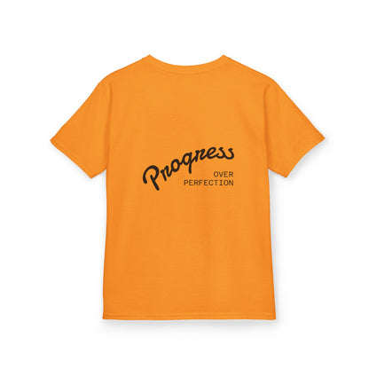 Kids Tee — ‘Progress Over Perfection’ Lotus Graphic