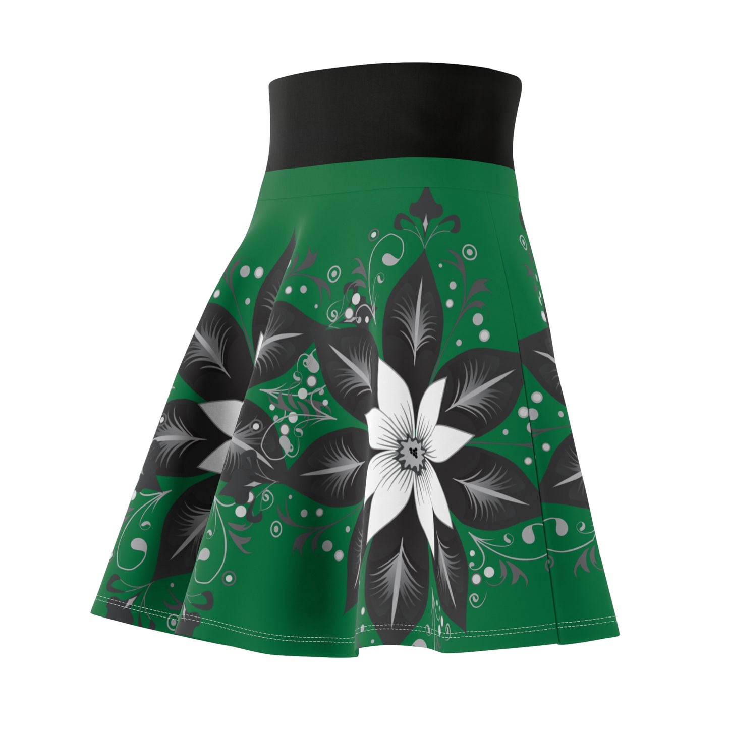 Chic Floral Women's Skater Skirt, Trendy Outfit, Casual Wear, Spring Fashion, Perfect for Parties, Floral Print Skirt