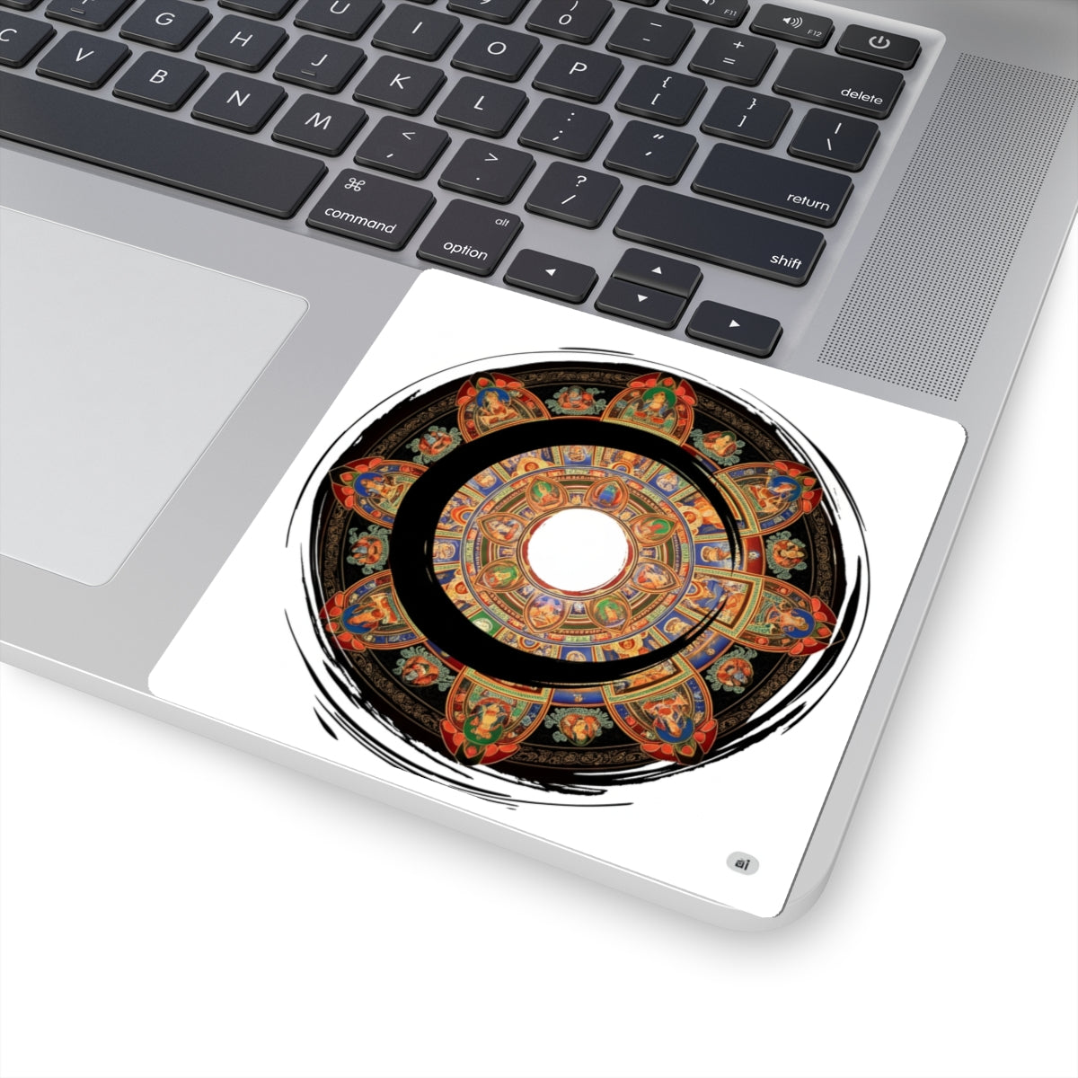 Vibrant Mandala Kiss-Cut Stickers, Decorative Laptop Decal, Bohemian Art, Spiritual Decor, Unique Gift for All Occasions