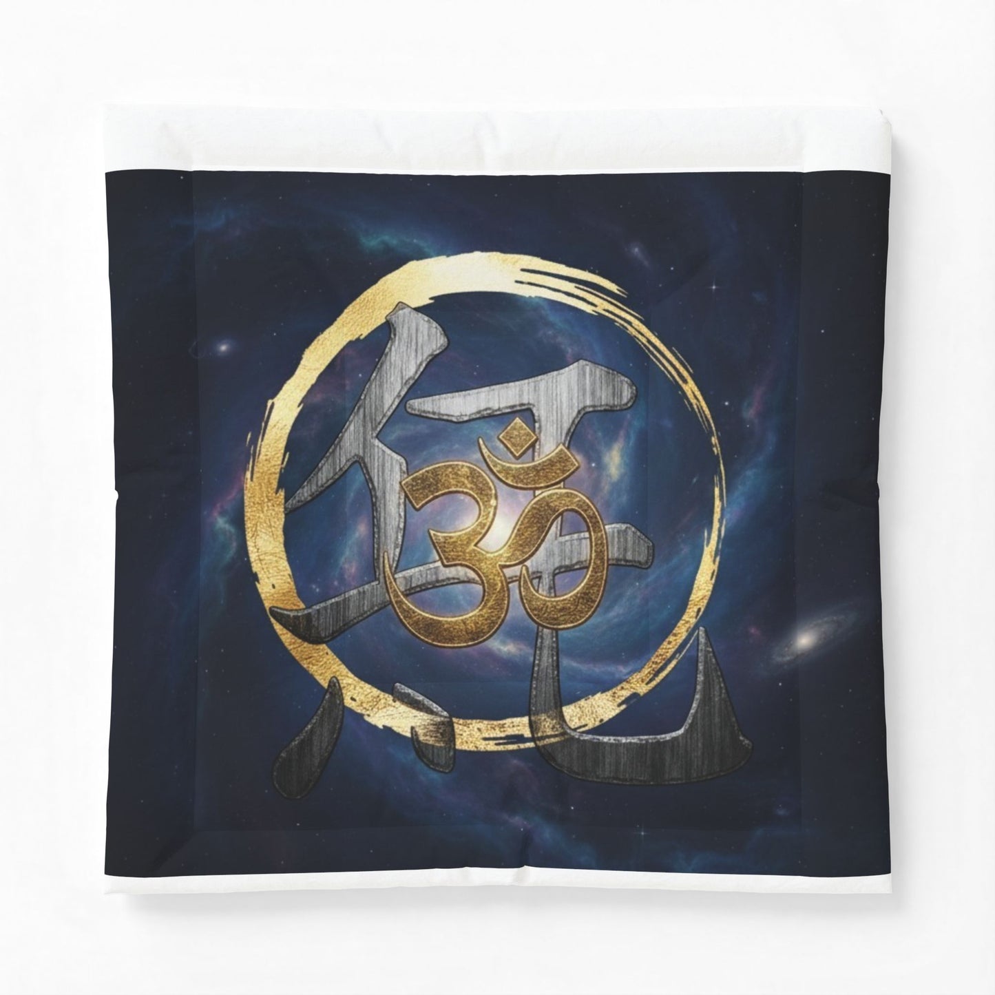 Om Symbol Cotton Comforter — Spiritual Boho Bedspread