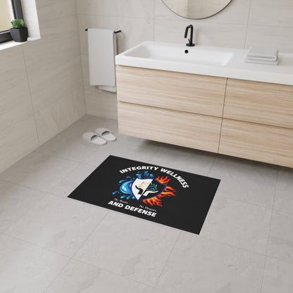 Integrity Wellness Floor Mat — "No Roots No Flowers" Shield Design