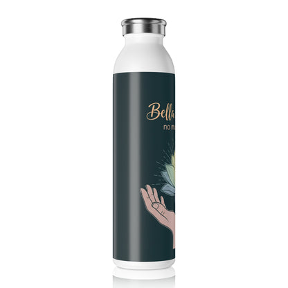 Eco-Friendly Meditation Water Bottle, Lotus Design, Yoga Accessory, Wellness Gift, Spiritual Hydration Bottle, Inspirational Drinkware