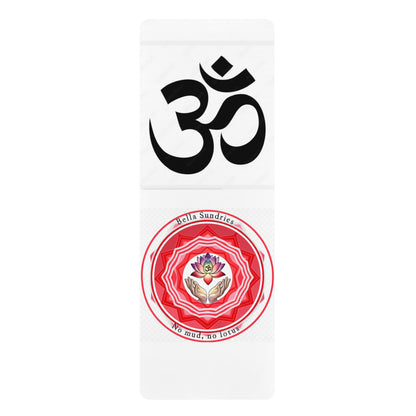 Om & Lotus Design Rubber Yoga Mat | Eco-Friendly, Non-Slip, Yoga Gift for Meditation, Home Practice, Fitness