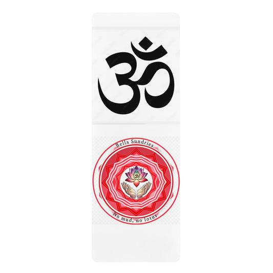 Om & Lotus Design Rubber Yoga Mat | Eco-Friendly, Non-Slip, Yoga Gift for Meditation, Home Practice, Fitness