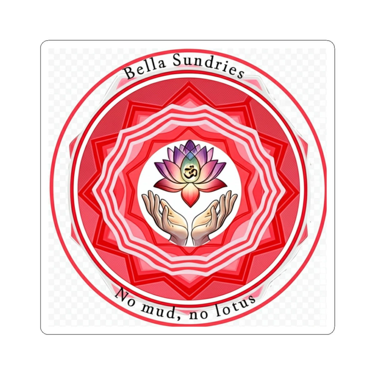 Lotus Hands Sticker, Spiritual Art Sticker, Mindfulness Decor, Yoga Gift, Meditation Sticker