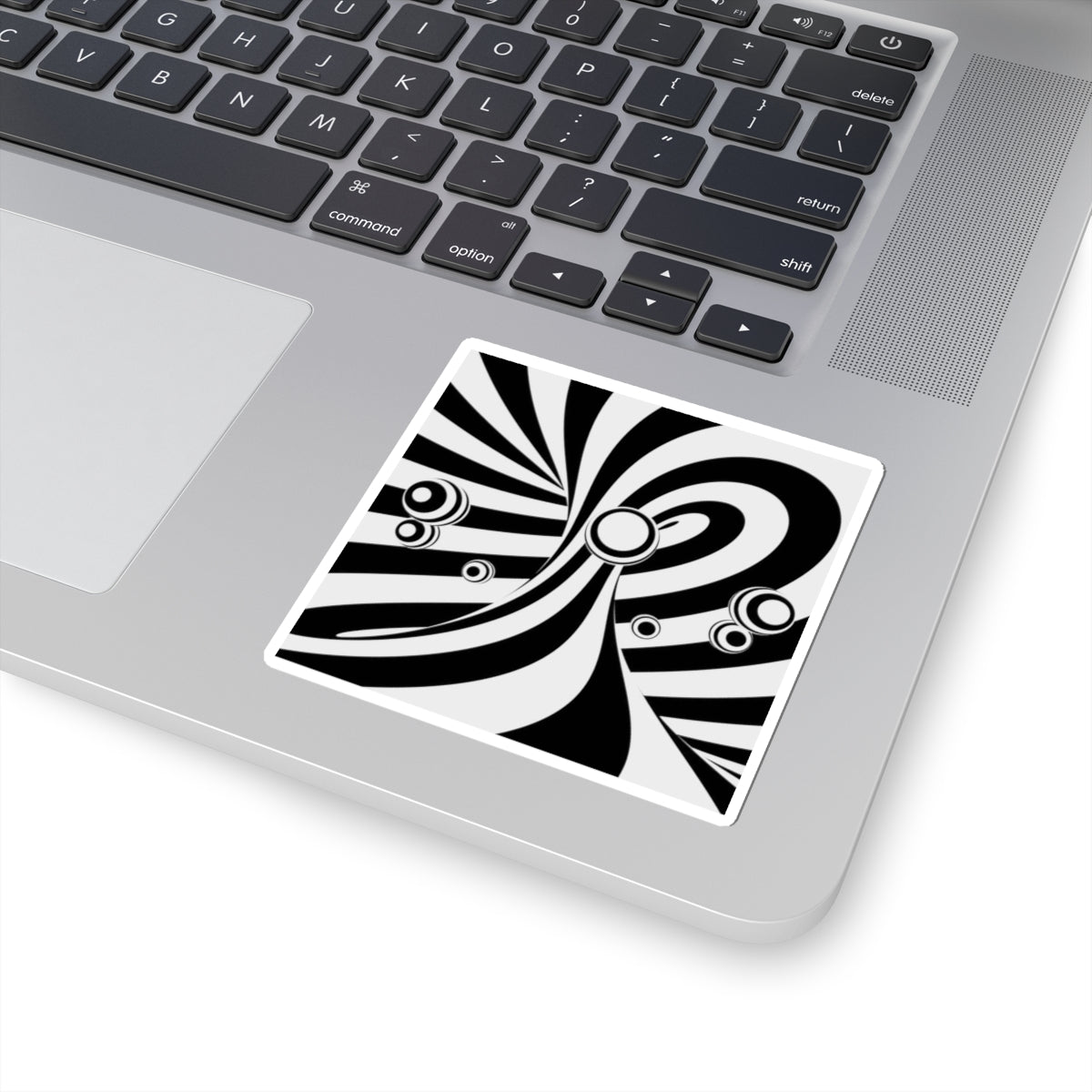 Stylish Black & White Kiss-Cut Stickers - Trendy Laptop Decals, Unique Wall Art, Fun Party Favors, Gift for Artists, Cool Home Decor