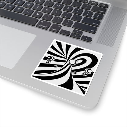 Stylish Black & White Kiss-Cut Stickers - Trendy Laptop Decals, Unique Wall Art, Fun Party Favors, Gift for Artists, Cool Home Decor