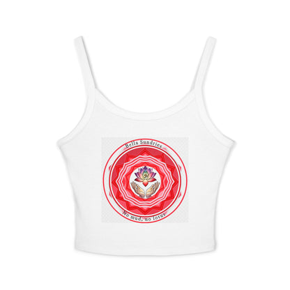 Women's Spaghetti Strap Tank Top with Lotus Design, Bohemian Summer Top, Yoga Wear, Festival Outfit, Casual Chic Blouse