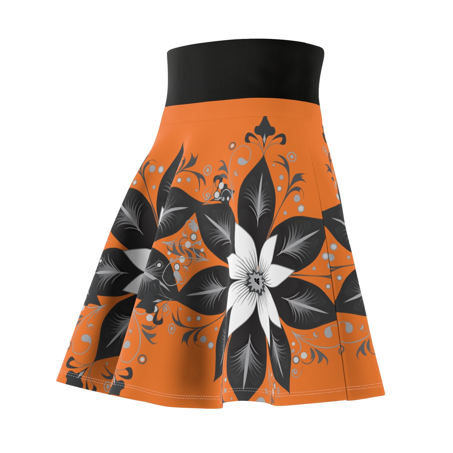 Chic Floral Women's Skater Skirt, Trendy Outfit, Casual Wear, Spring Fashion, Perfect for Parties, Floral Print Skirt