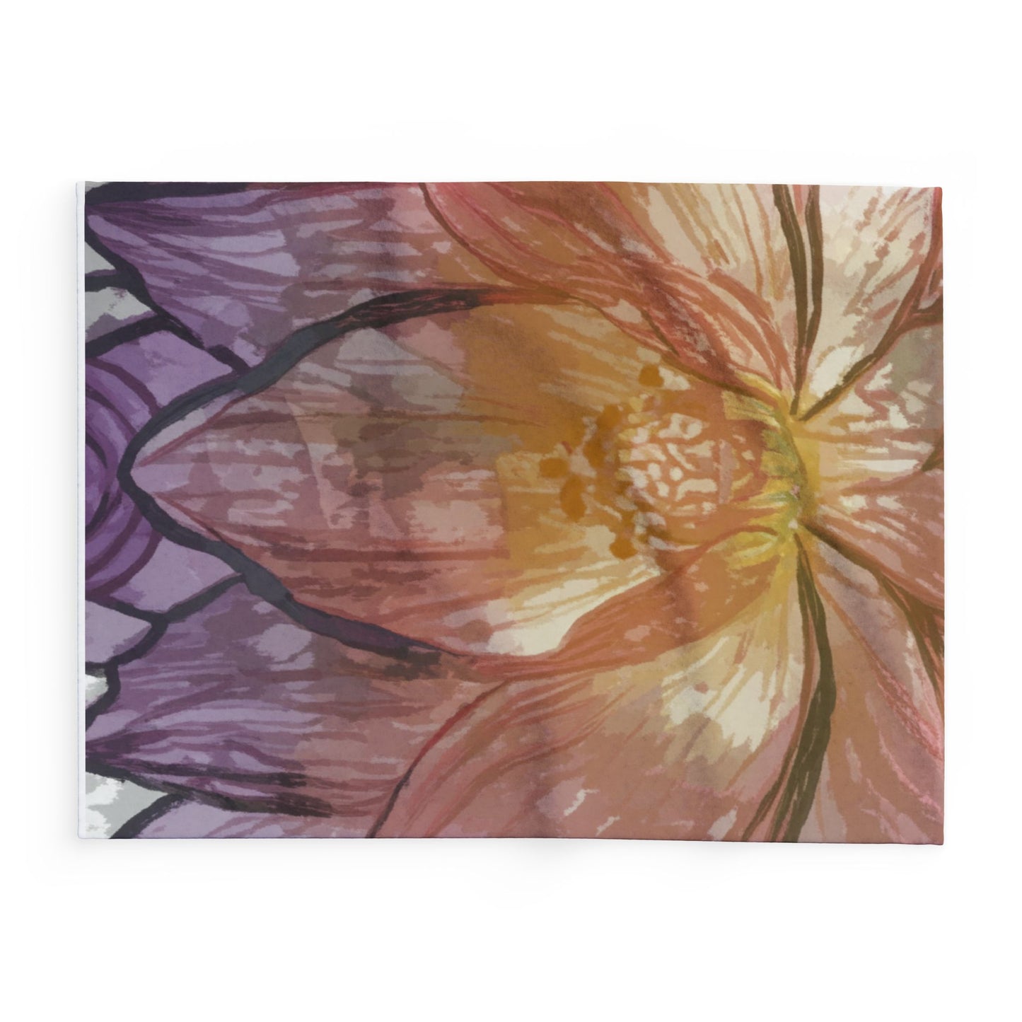 Floral Arctic Fleece Blanket, Cozy Home Decor, Gift for Her, Yoga and Meditation Blanket, Bed Spread, Art Print Blanket