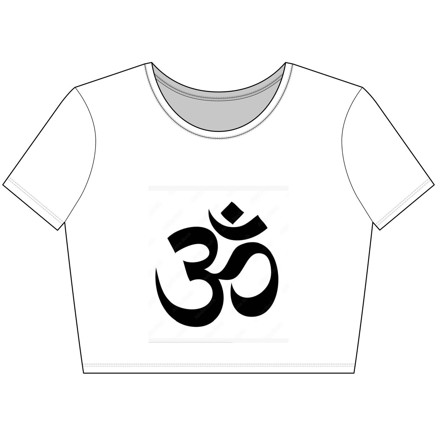 Om Symbol Women’s Crop Tee, Spiritual Crop Top, Yoga Shirt, Festival Wear, Gift for Her, Mindfulness Fashion